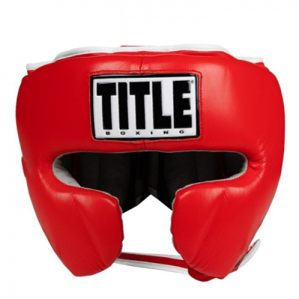 Шолом Title Boxing Leather Sparring Headgear Red