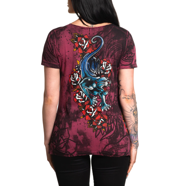 Жіноча футболка Affliction Dottie Rose Scoop Mohogany