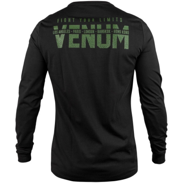 Лонгслів Venum Signature T-shirt Long Sleeves Black Khaki Exclusive