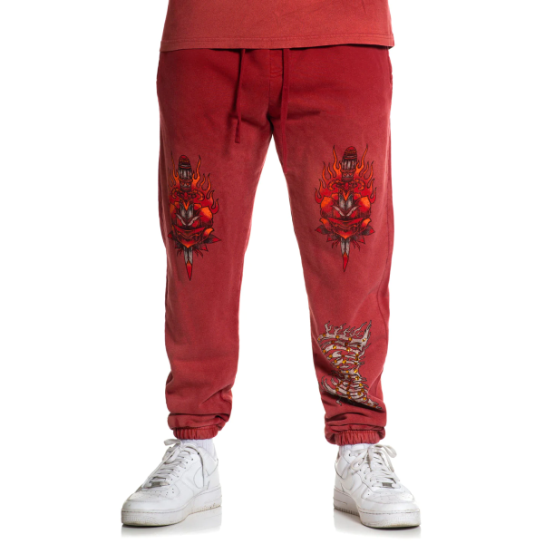 Штани Affliction Toxic Tavern Sweatpant Vtg. Red Potassium Spray