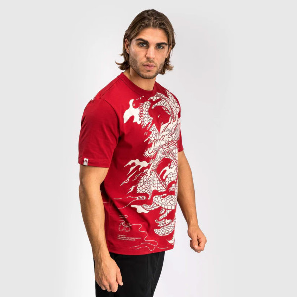 Футболка Venum Dragon’s Flight Men’s T-Shirt Cherry Red Cream White