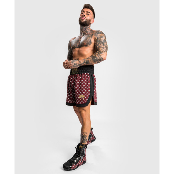 Боксерські шорти Venum Monogram Boxing Short Black Burgundy