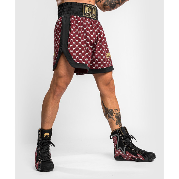 Боксерські шорти Venum Monogram Boxing Short Black Burgundy