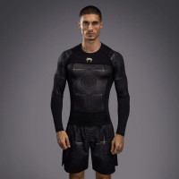 Рашгард Venum G-Fit Air Men's Long Sleeve Rashguard Deep Black Desert Sand
