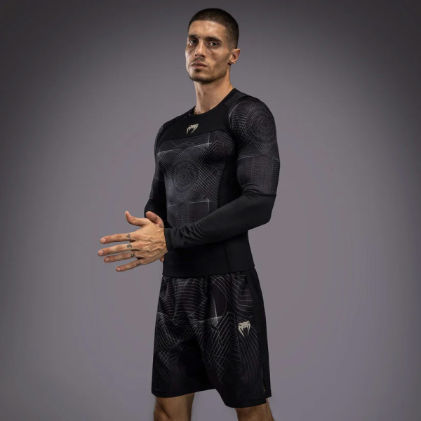 Рашгард Venum G-Fit Air Men's Long Sleeve Rashguard Deep Black Desert Sand