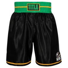 Боксерські шорти WBC by TITLE Boxing Professional Boxing Trunks Black Green