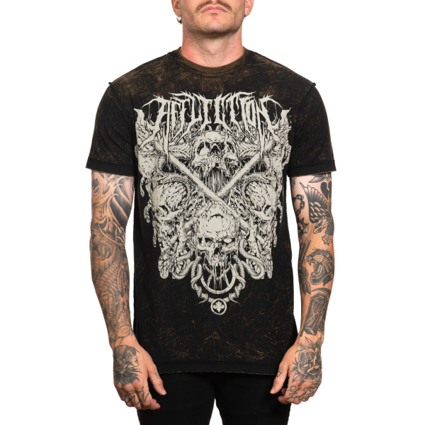 Футболка Affliction Territory DK Tobacco Black Lava Tint