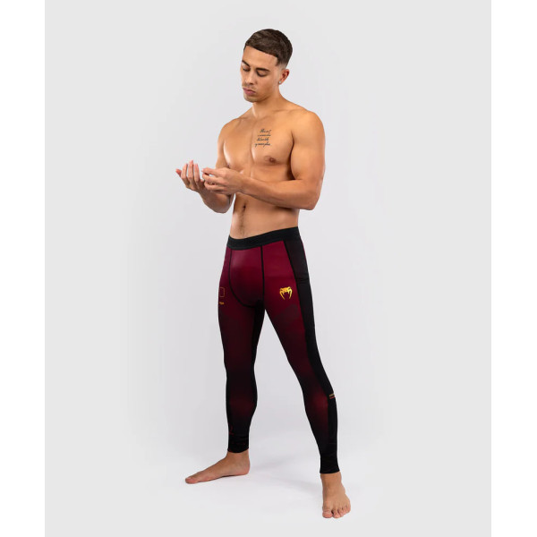 Компресійні штани Venum Tactical XT Spats - Black/Burgundy/Gold