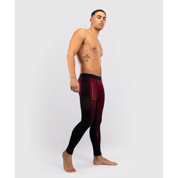 Компресійні штани Venum Tactical XT Spats - Black/Burgundy/Gold