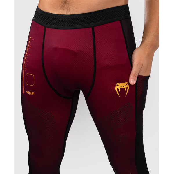 Компресійні штани Venum Tactical XT Spats - Black/Burgundy/Gold