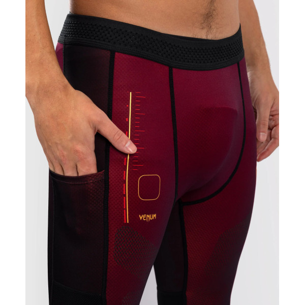 Компресійні штани Venum Tactical XT Spats - Black/Burgundy/Gold