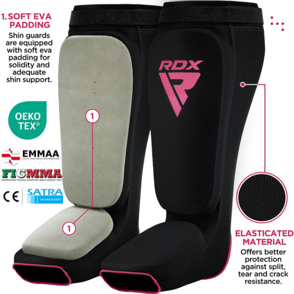 Захист гомілки RDX Hosieri Shin Instep Guard Black Pink