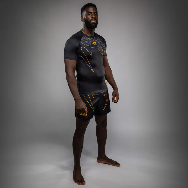 Рашгард Venum Serpenti Short Sleeve Rashguard Black Silver Gold