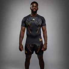 Рашгард Venum Serpenti Short Sleeve Rashguard Black Silver Gold