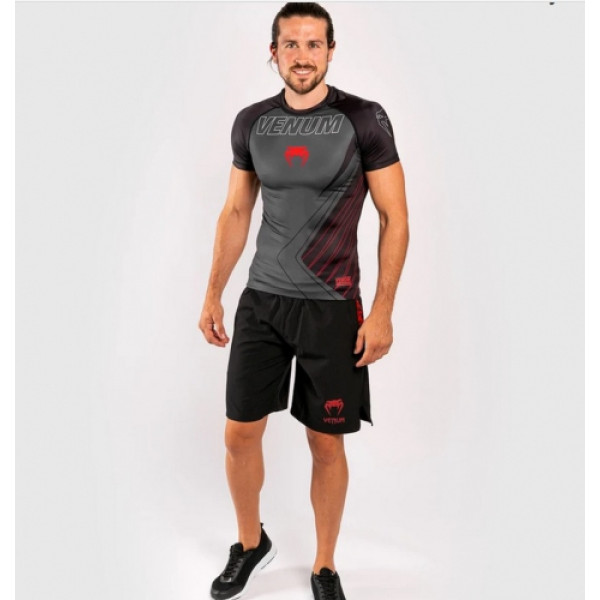 Рашгард з коротким рукавом Venum Contender 5.0 Rashguard Black Red