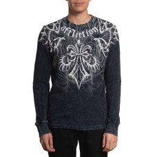 Лонгслів Affliction Skeleton Thermal Black Lava Wash