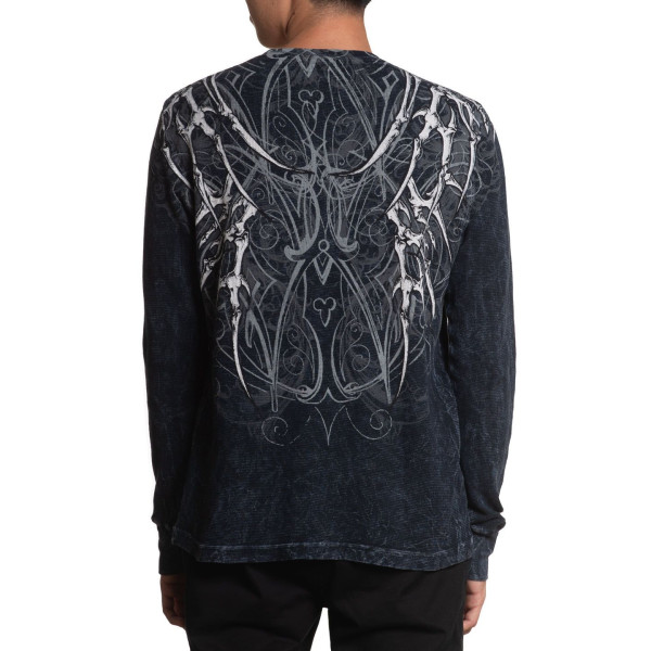 Лонгслів Affliction Skeleton Thermal Black Lava Wash