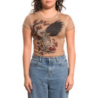 Жіноча футболка Affliction Winged Reaper Sand Oil Stain