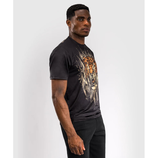 Футболка Venum Tiger Men's Dry Tech T-Shirt Black Neon Orange