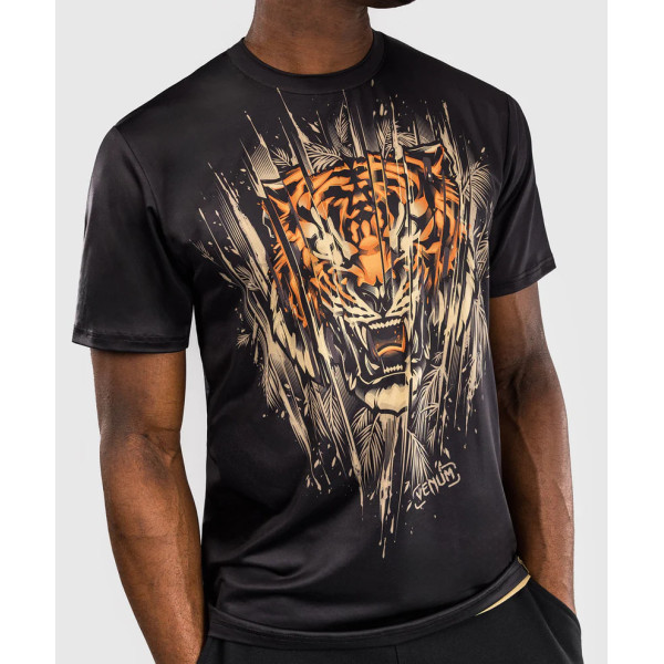 Футболка Venum Tiger Men's Dry Tech T-Shirt Black Neon Orange