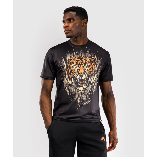 Футболка Venum Tiger Men's Dry Tech T-Shirt Black Neon Orange