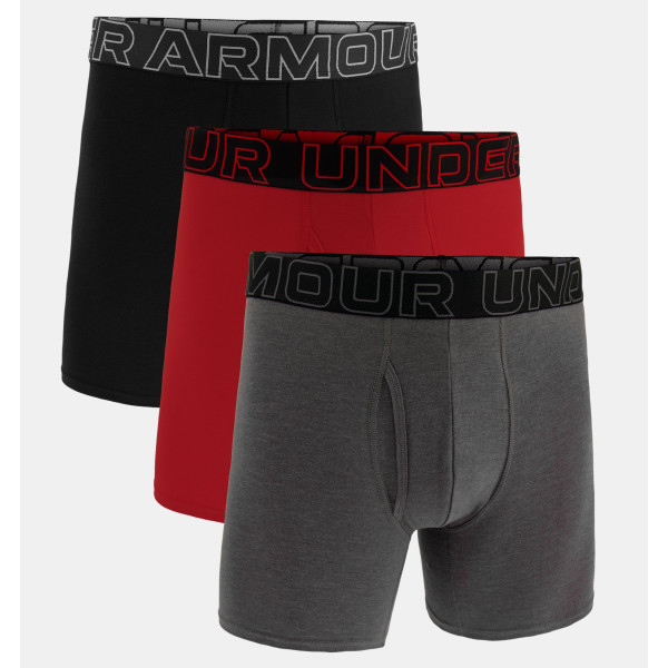 Труси чоловічі Under Armour Performance Cotton 6" 3 Pack Castlerock Full Heather Red Steel