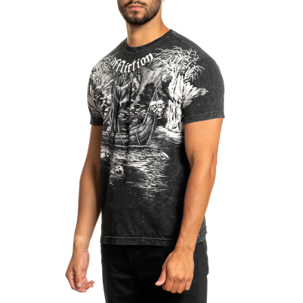 Футболка Affliction River Styx Black Lava Wash
