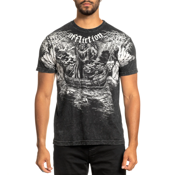 Футболка Affliction River Styx Black Lava Wash
