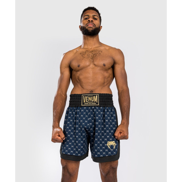 Боксерські шорти Venum Monogram Boxing Short Black Navy Blue