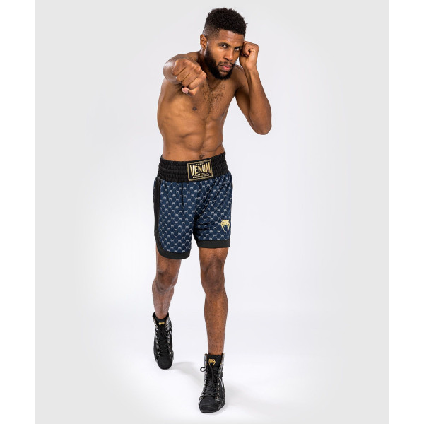 Боксерські шорти Venum Monogram Boxing Short Black Navy Blue