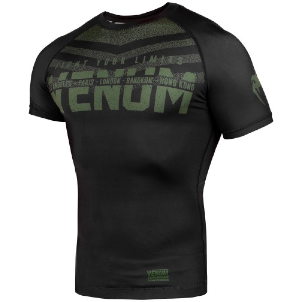 Рашгард Venum Signature Rashguard Short Sleeves Black Khaki Exclusive