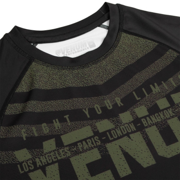 Рашгард Venum Signature Rashguard Short Sleeves Black Khaki Exclusive
