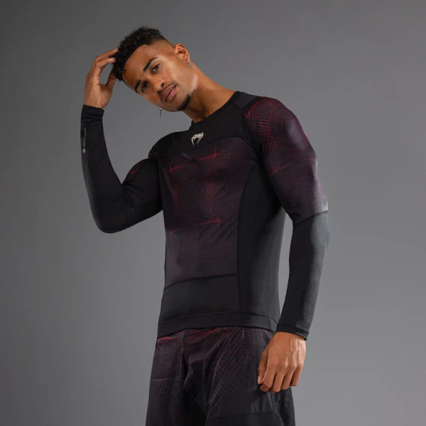 Рашгард Venum G-Fit Air Men's Long Sleeve Rashguard Deep Black Fire Red