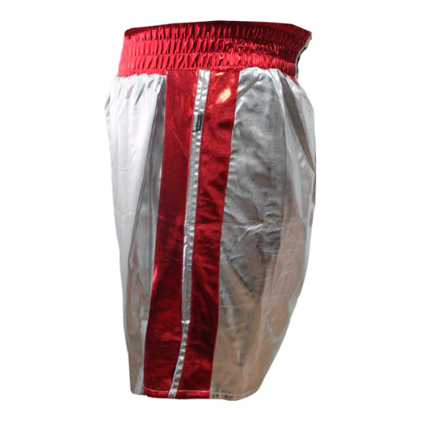 Шорти для боксу Cleto Reyes Boxing Trunks Silver Skin Lycra Silver Red