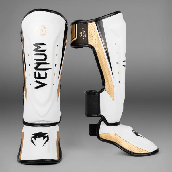 Захист гомілки Venum Elite Evo Shinguards White Gold
