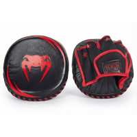 Лапи Venum Elite Thick Coaching Mitts Leather Mini (Pair) Black Red