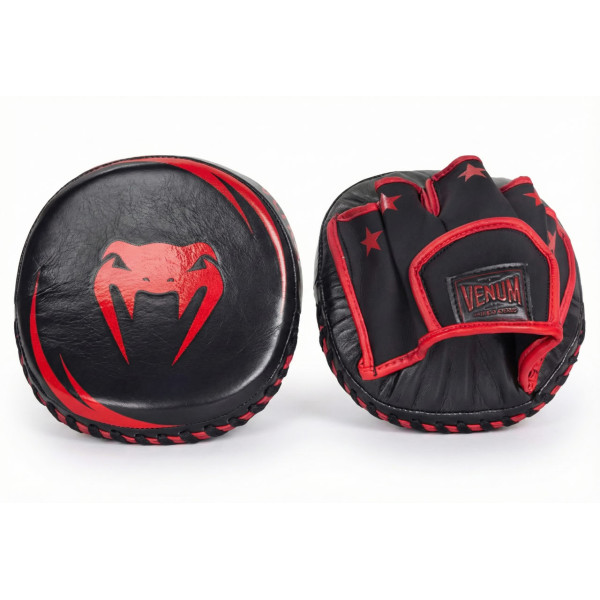 Лапи Venum Elite Thick Coaching Mitts Leather Mini (Pair) Black Red