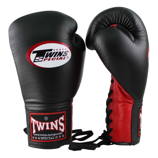 Боксерські рукавиці Twins Lace Up Boxing Gloves BGLL1 Black Red