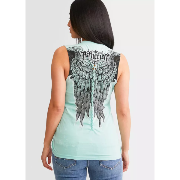 Жіноча безрукавка Affliction Age of Winter Rust Tank Lt Jade Construction Wash
