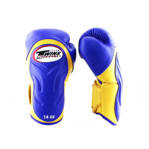 Боксерські рукавиці Twins Velcro Extra Design BGVL6 Gold Blue
