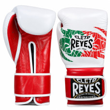 Боксерські рукавиці Cleto Reyes Leather Contact Closure Gloves Black Red White Green