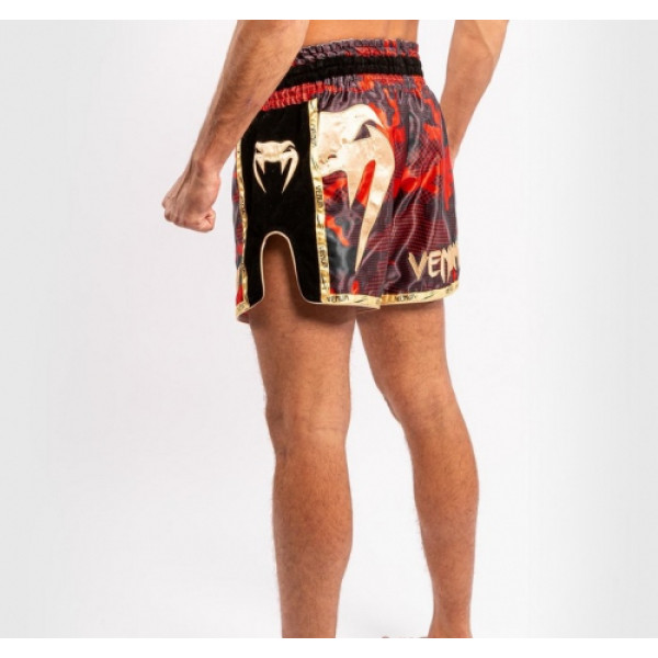 Шорти для тайського боксу Venum Giant Camo Muay Thai Shorts Black Red