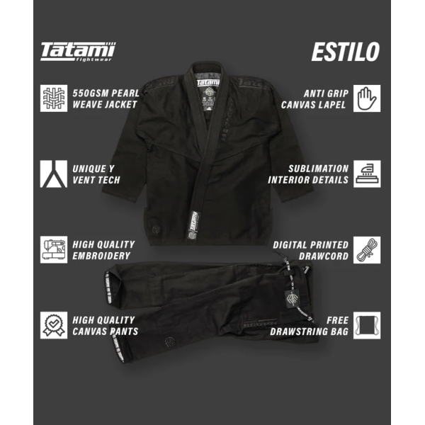 Кімоно Tatami Estilo Black Label Gi Black on Black