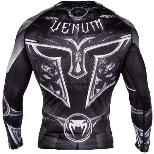 Рашгард Venum Gladiator 3.0 Rashguard Black White Long Sleeves