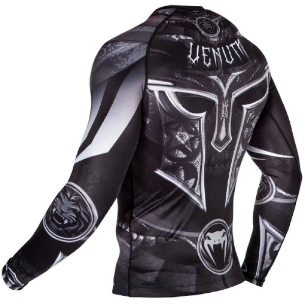 Рашгард Venum Gladiator 3.0 Rashguard Black White Long Sleeves