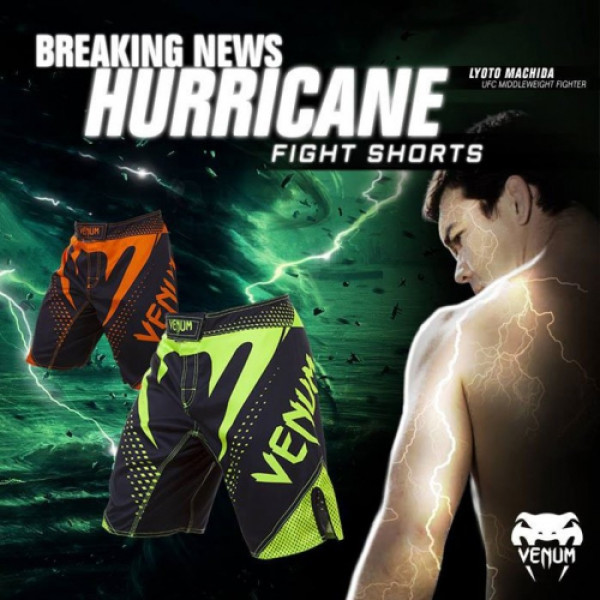 Шорти для MMA Venum Hurricane Fight Shorts Black Neo Orange