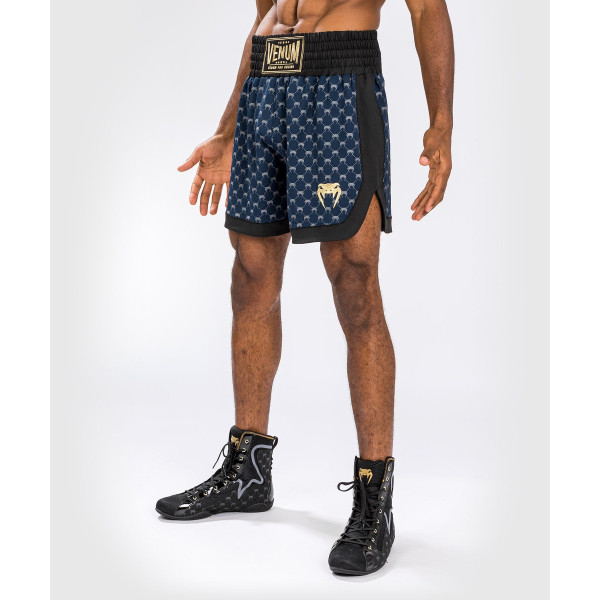 Боксерські шорти Venum Monogram Boxing Short Black Navy Blue