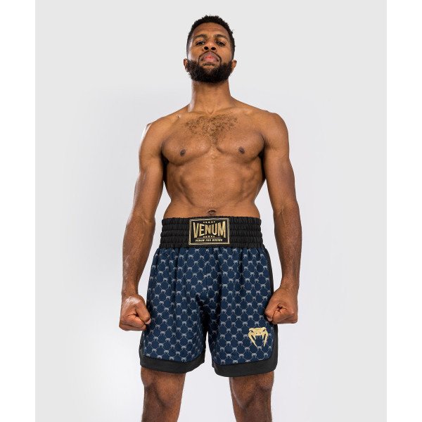 Боксерські шорти Venum Monogram Boxing Short Black Navy Blue