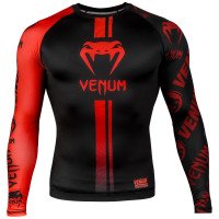 Рашгард Venum Logos Rashguard Long Sleeves Black Red