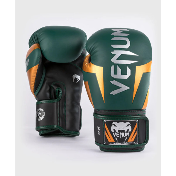 Боксерські рукавички Venum Elite Boxing Gloves - Green Bronze Silver